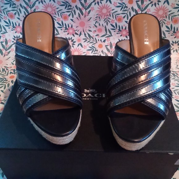 COACH ~  FLORENTINE WEDGE SANDALS ~ Size : 9 - Picture 1 of 5